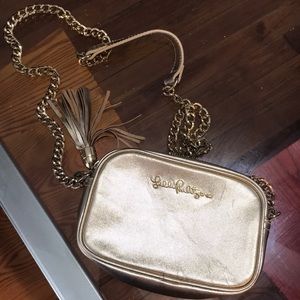 Gold Lilly Pulitzer chain purse
